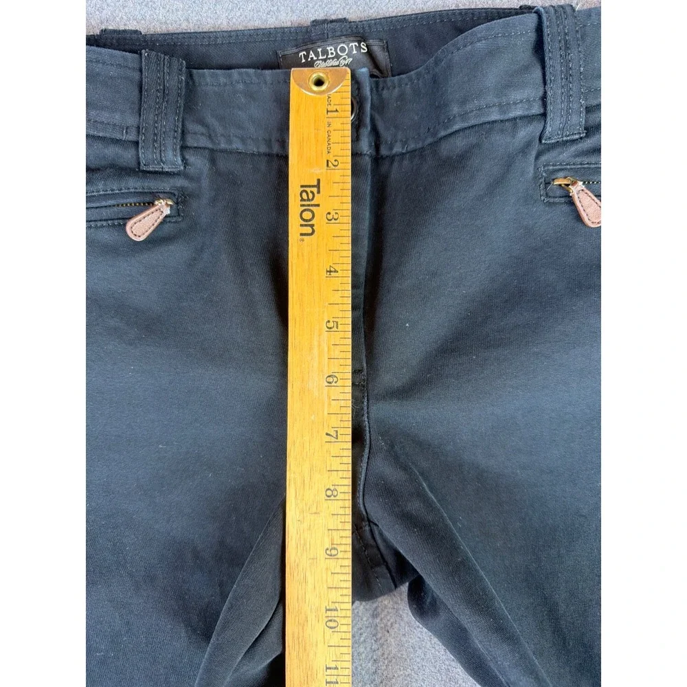 Talbots‎ Pants Women 8P Black Bootcut Mid Rise Chino Cotton Blend Casual Stretch